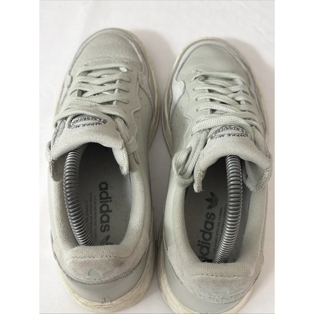 Adidas Original Supercourt EE6045 Womens Sz 8.5 Shoes Fit Gym Ash Silver Leather